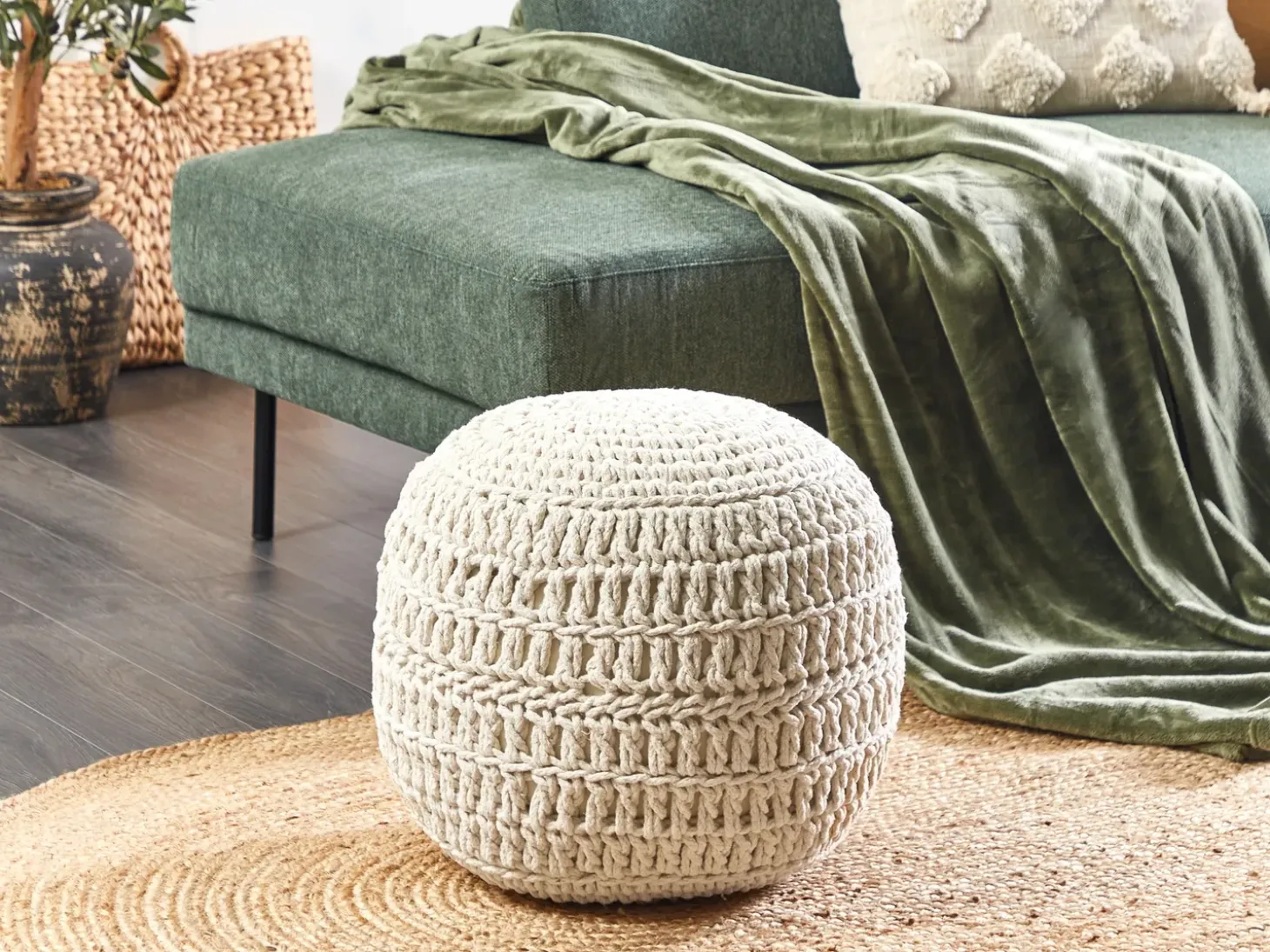 Puf ARPATU Bomuld Lys Beige