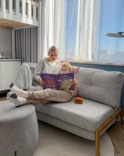 Puf ASHTON Lysegrå