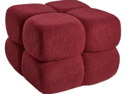 Puf CALIENTE Boucle Mørkerød