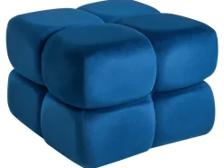 Puf CALIENTE Velour Navy Blå