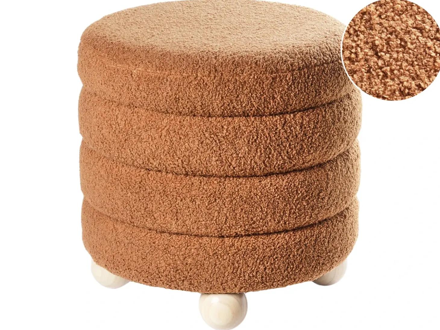 Puf CHILLY Boucle Guldbrun