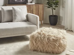 Puf CONROE Kunstig pels Beige
