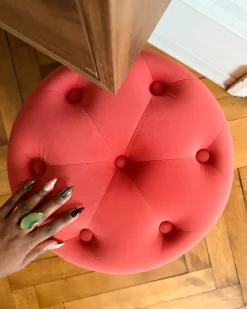 Puf COROLLA Velour Koralrød