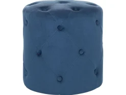Puf COROLLA Velour Mørkeblå