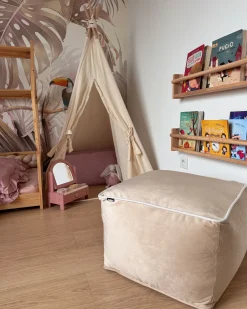 Puf DAREYN Velour Sand Beige