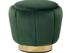 Puf IRVING Velour Mørkegrøn