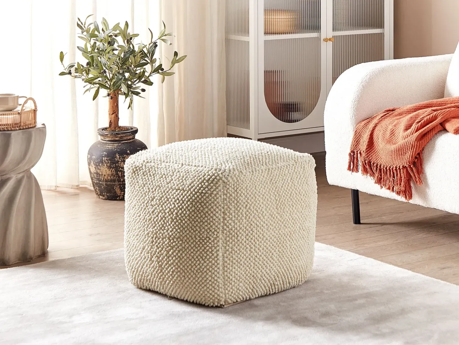 Puf JOARA Bomuld Beige