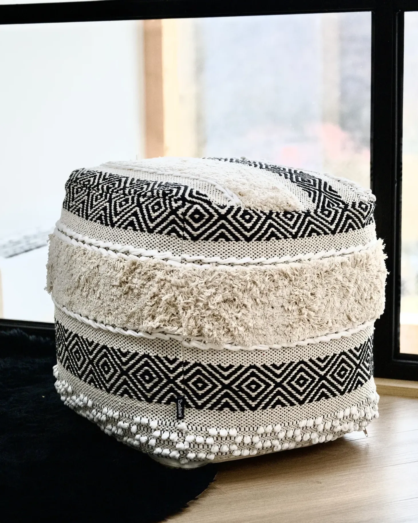 Puf KANAM Bomuld Lys Beige
