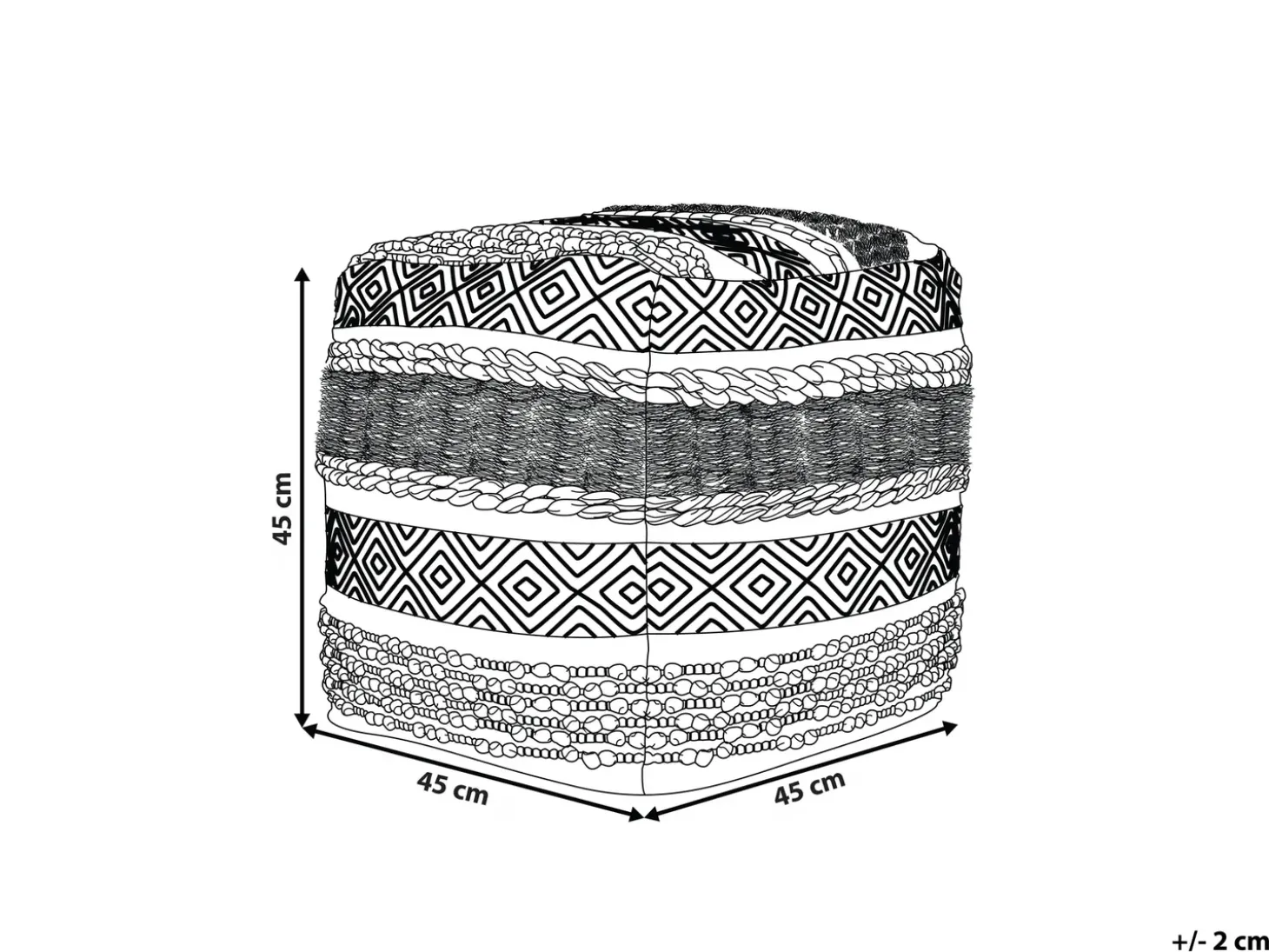 Puf KANAM Bomuld Lys Beige