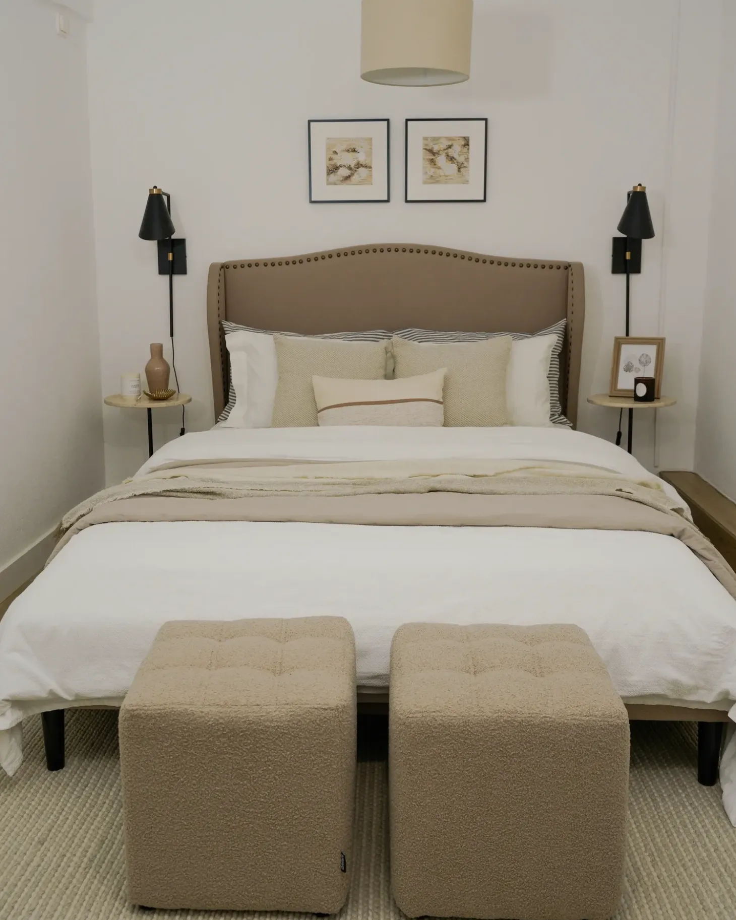 Puf KANSAS Boucle Beige