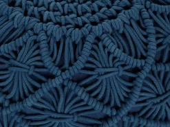 Puf Macramé BERKANE Bomuld Navy Blå