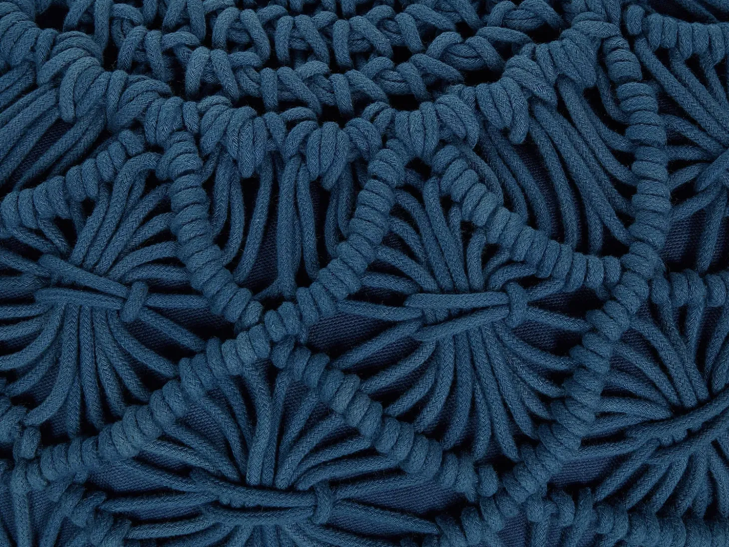 Puf Macramé BERKANE Bomuld Navy Blå