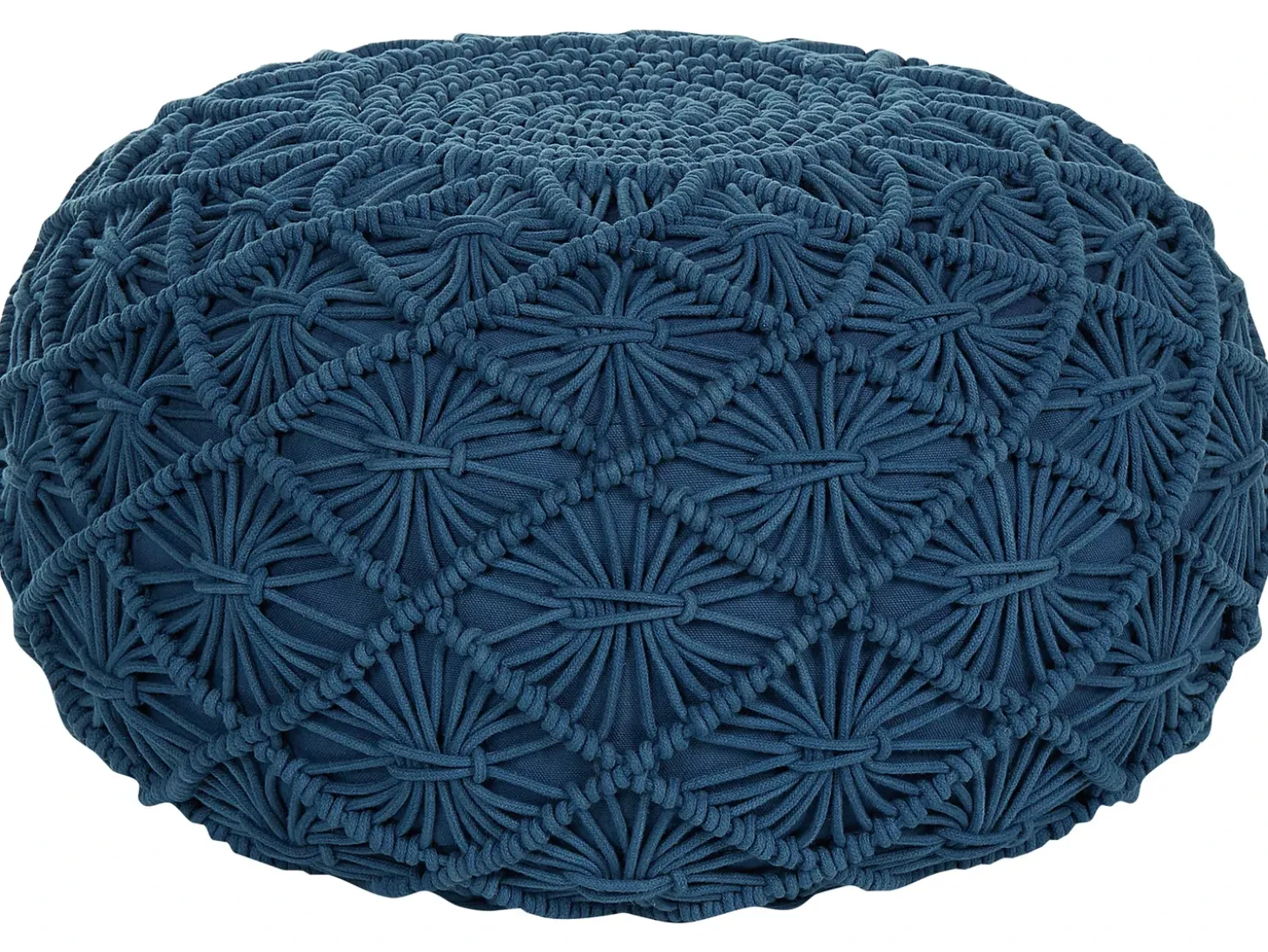 Puf Macramé BERKANE Bomuld Navy Blå