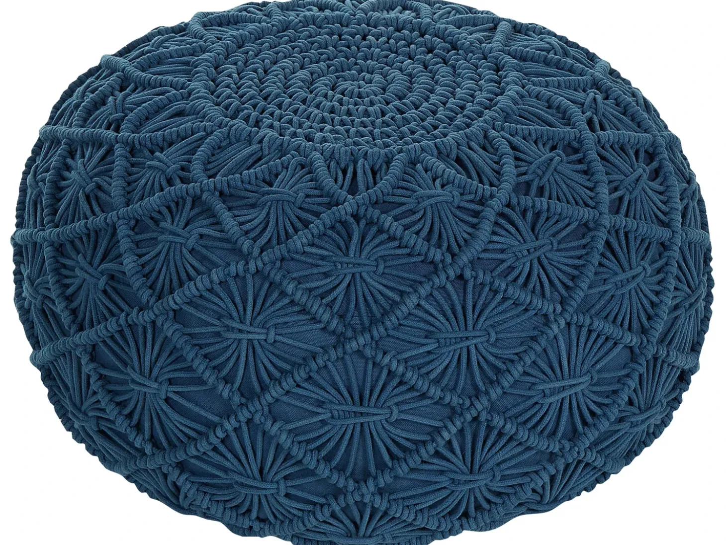 Puf Macramé BERKANE Bomuld Navy Blå