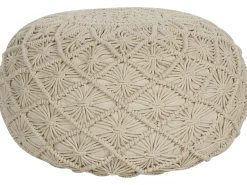 Puf Macramé BERKANE Bomuld Beige
