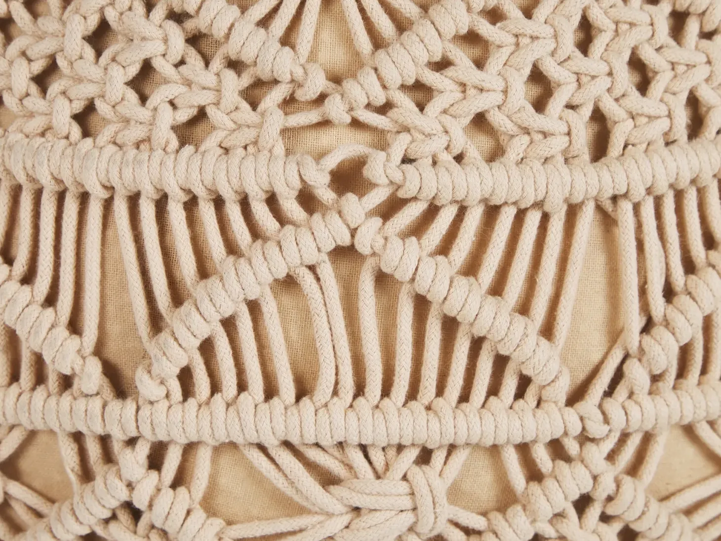 Puf Macramé KAYSERI Bomuld Beige