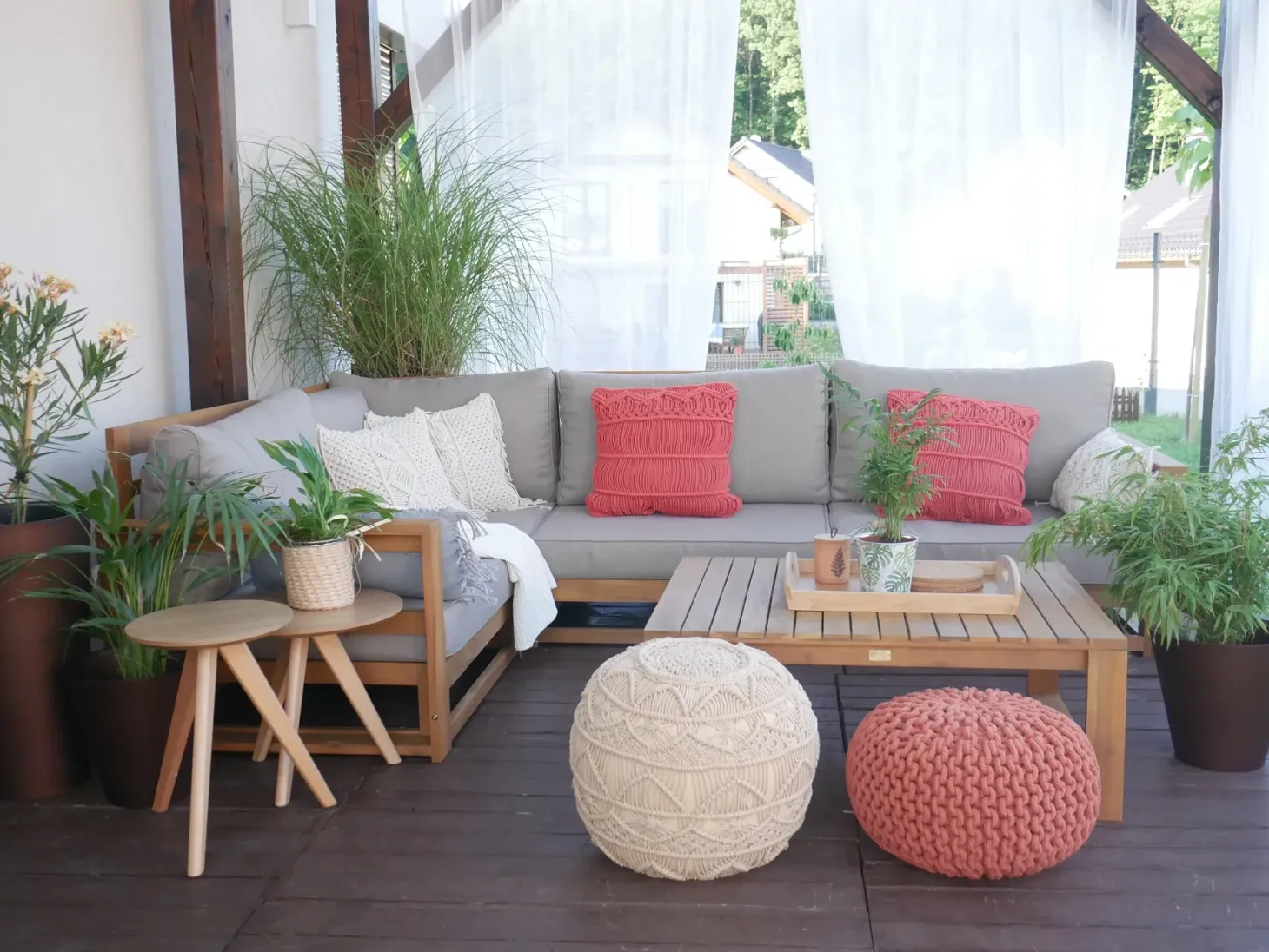 Puf Macramé KAYSERI Bomuld Beige