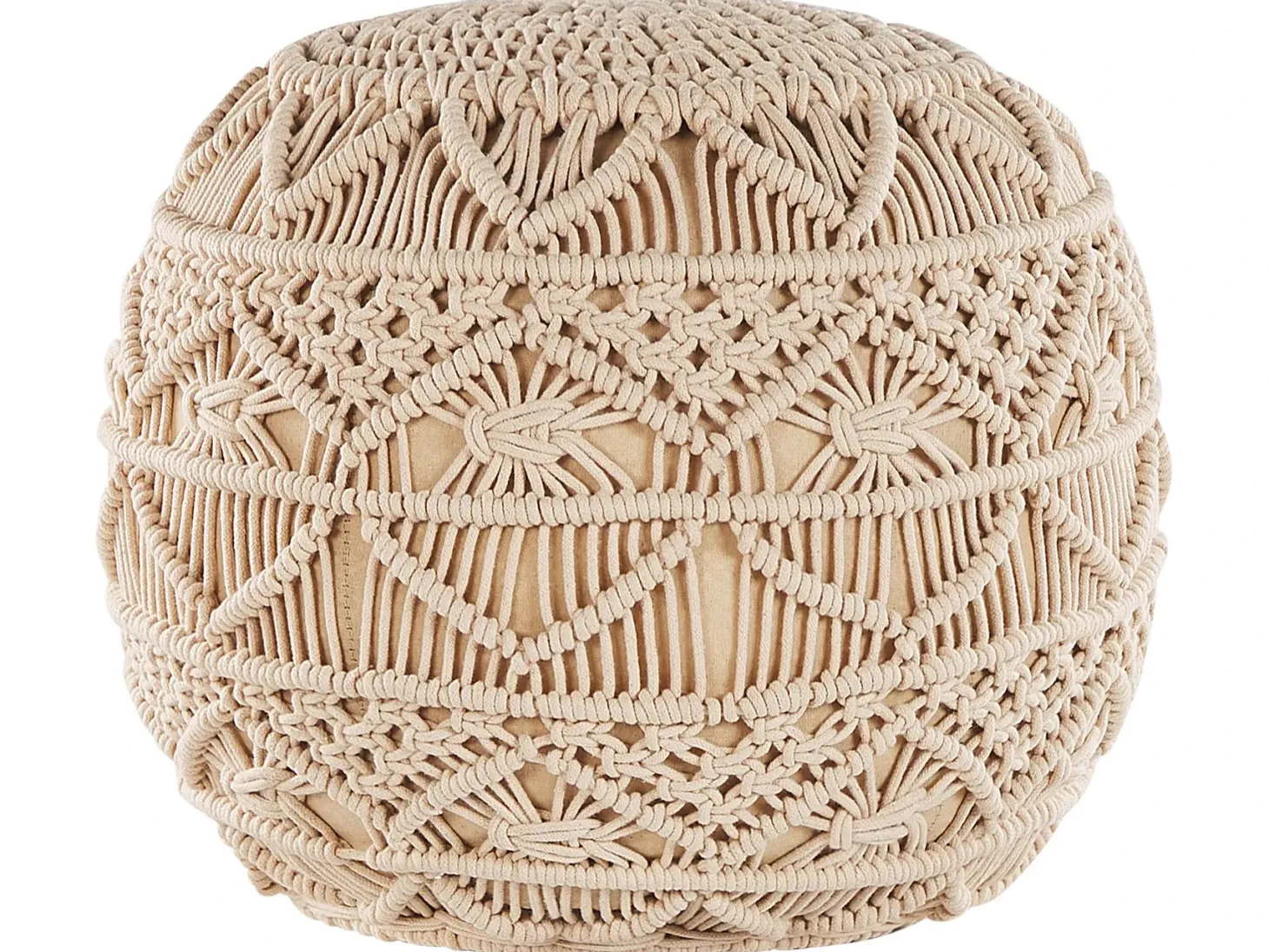 Puf Macramé KAYSERI Bomuld Beige