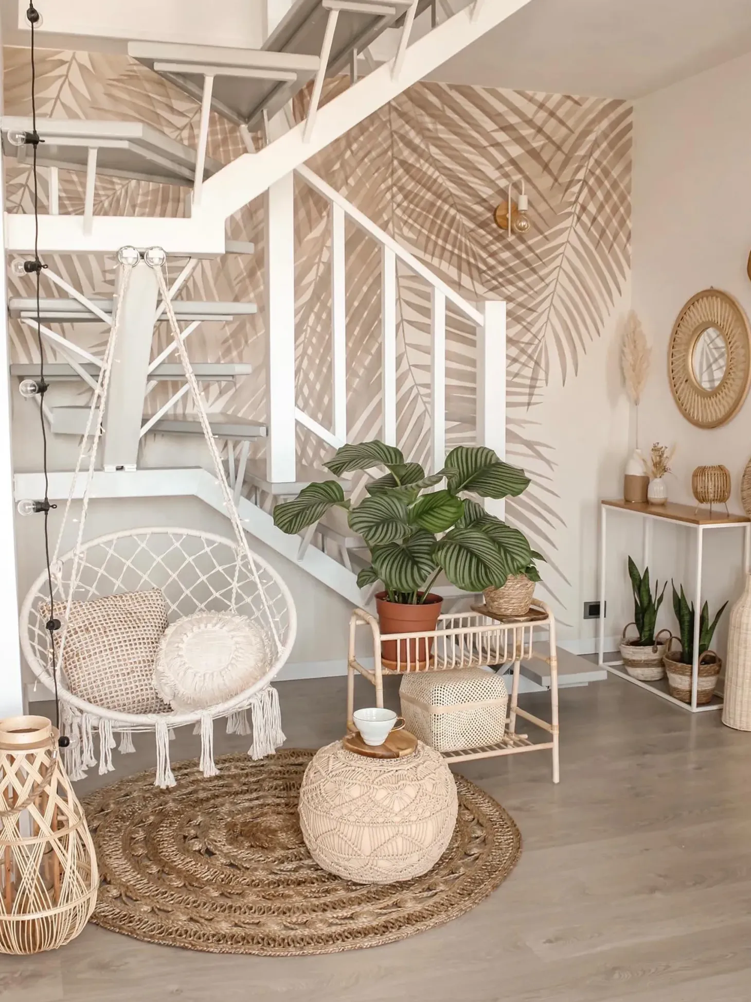 Puf Macramé KAYSERI Bomuld Beige