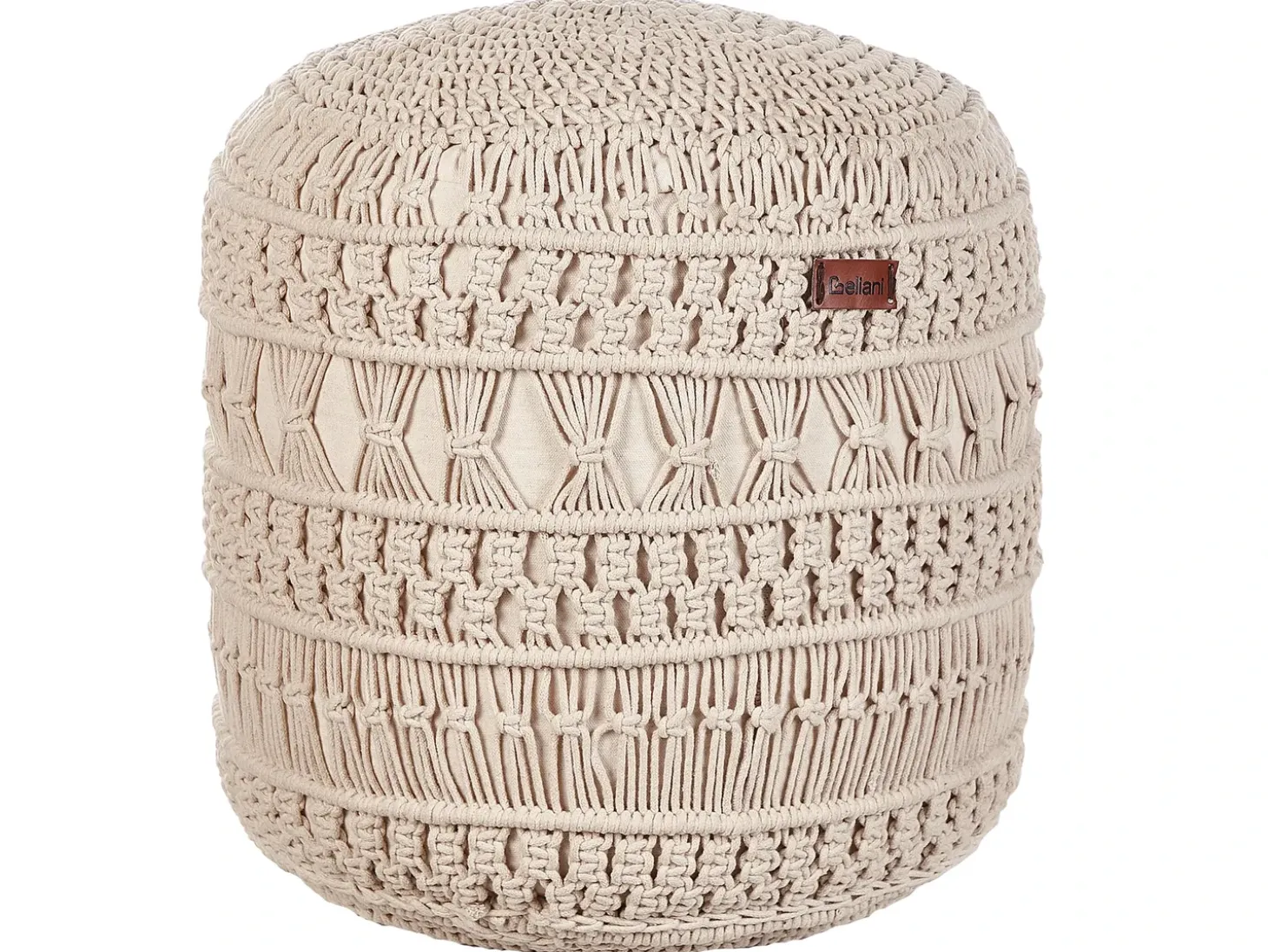 Puf Macramé THAKOT Bomuld Beige