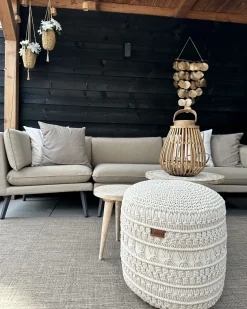 Puf Macramé THAKOT Bomuld Beige