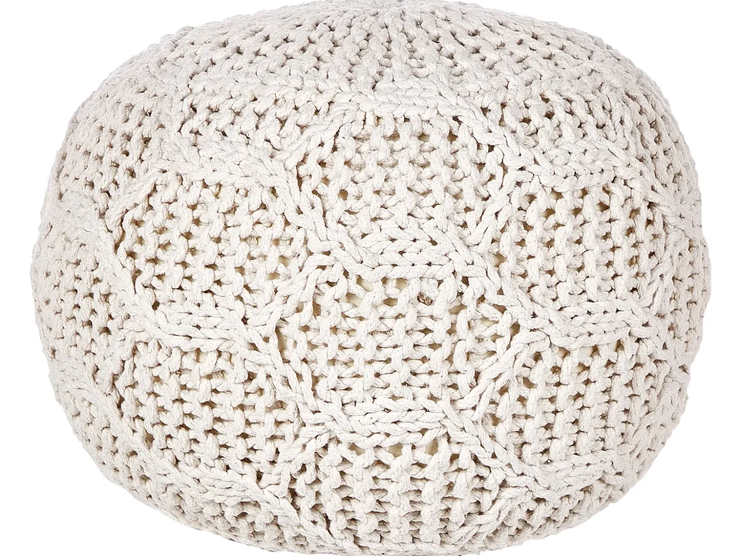 Puf Macramé TRIMAN Bomuld Lys Beige