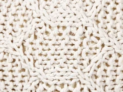 Puf Macramé TRIMAN Bomuld Lys Beige