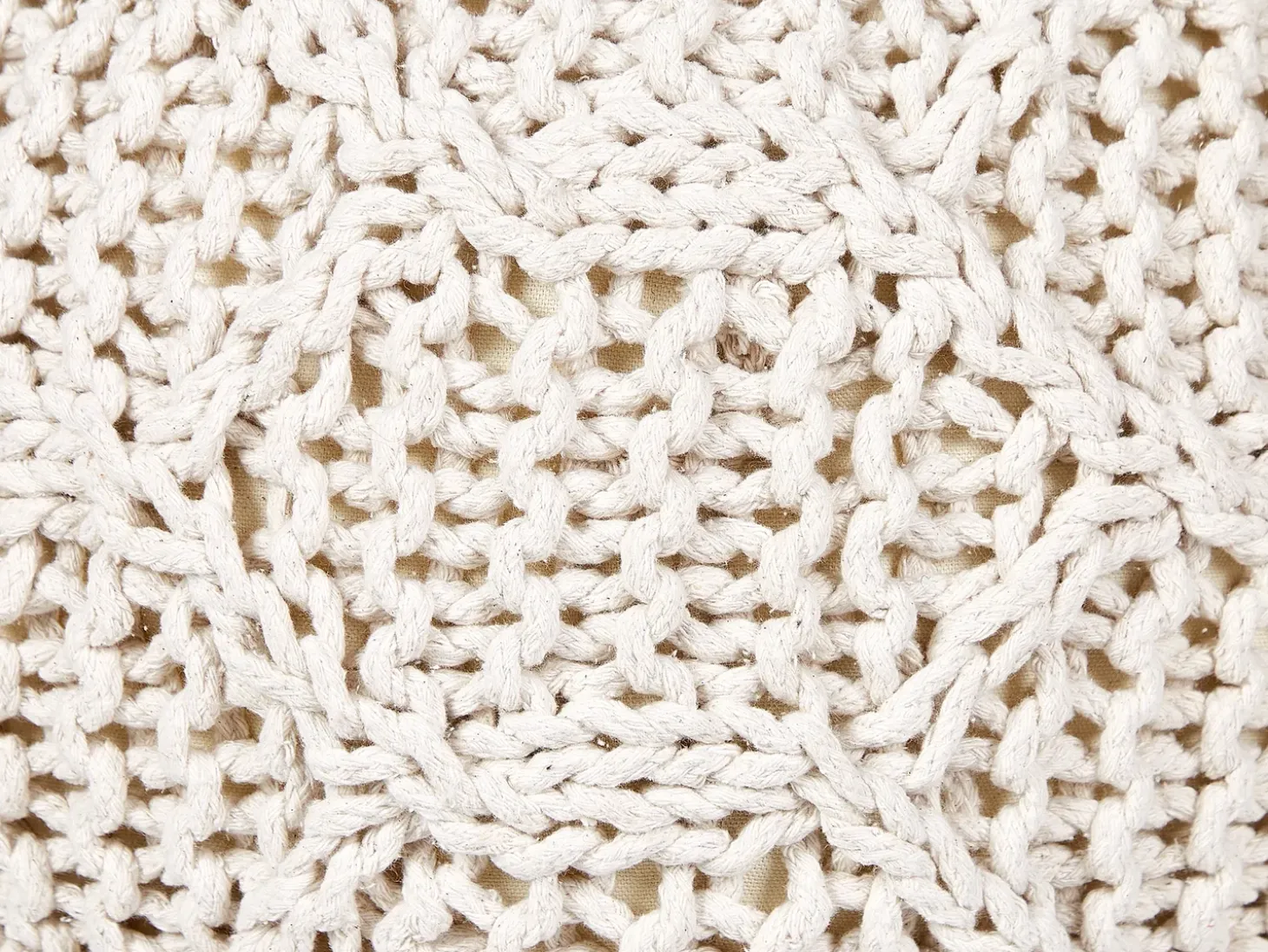 Puf Macramé TRIMAN Bomuld Lys Beige