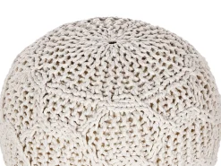 Puf Macramé TRIMAN Bomuld Lys Beige