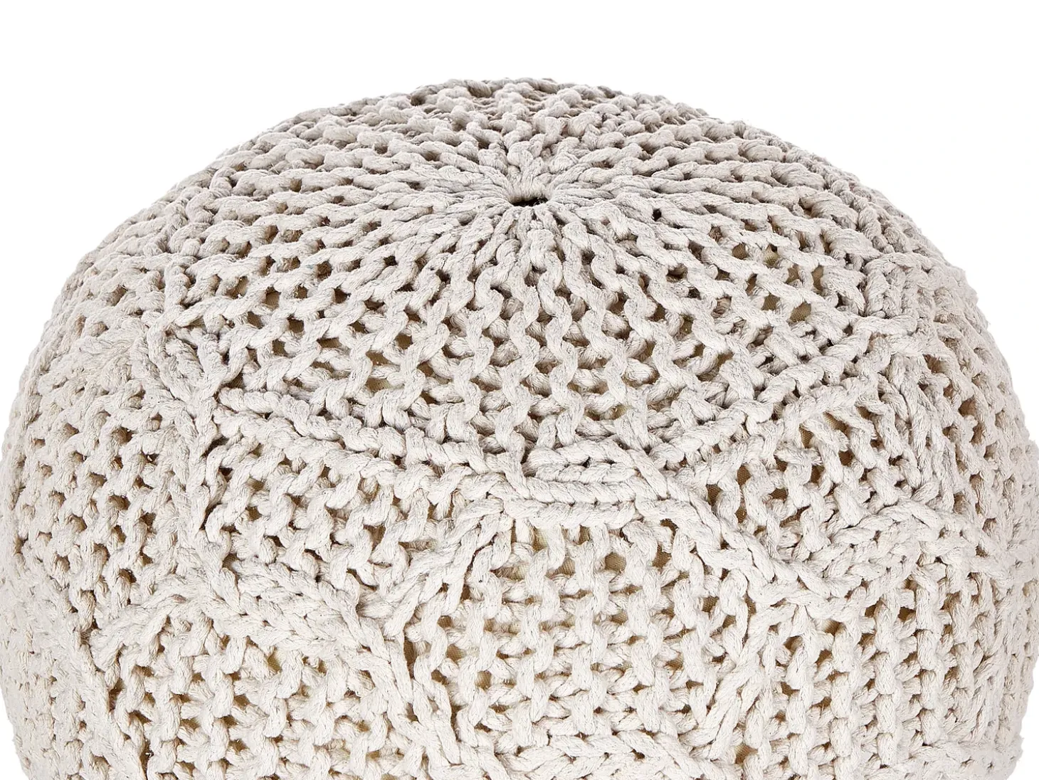 Puf Macramé TRIMAN Bomuld Lys Beige