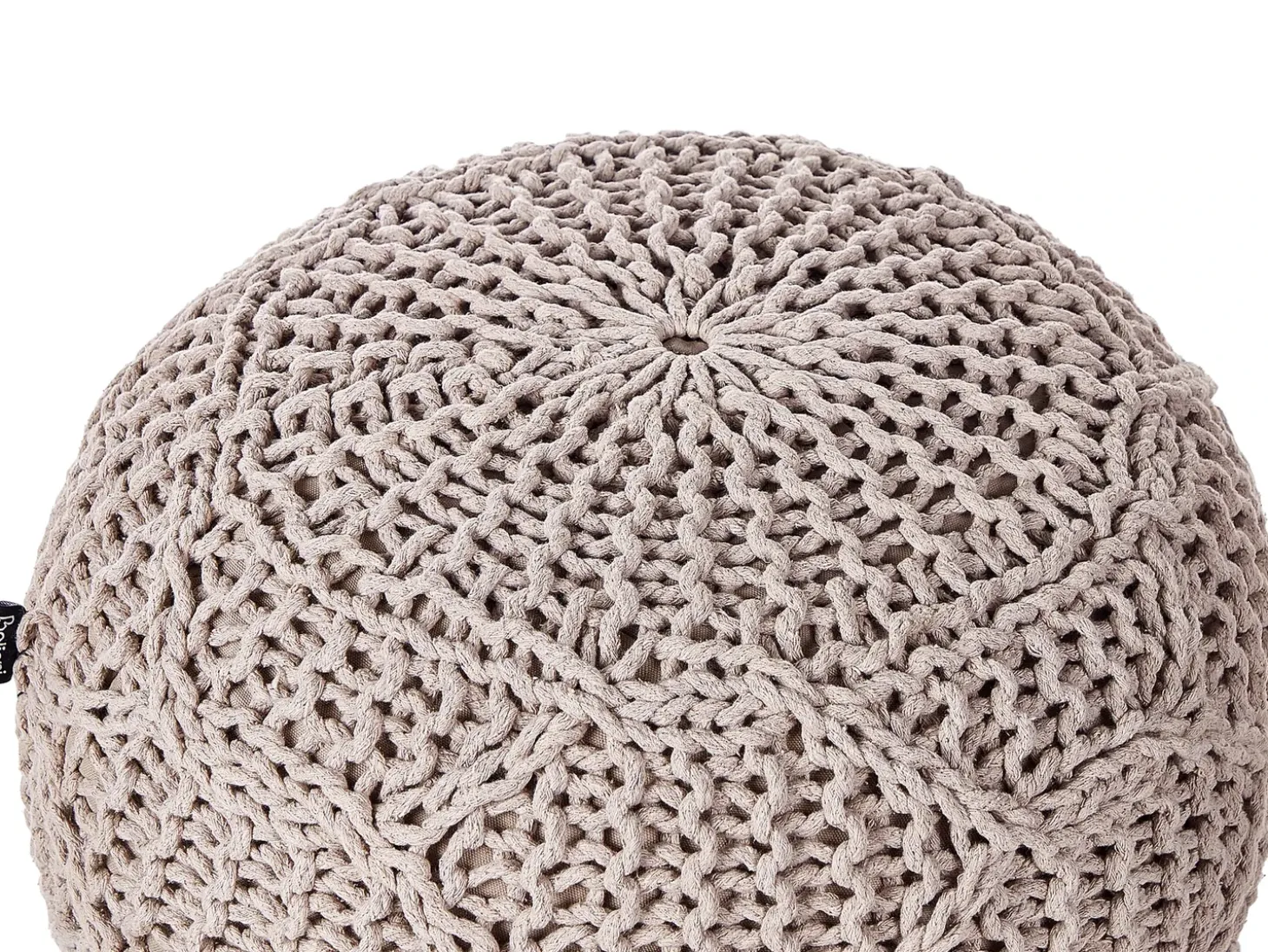 Puf Macramé TRIMAN Bomuld Brungrå
