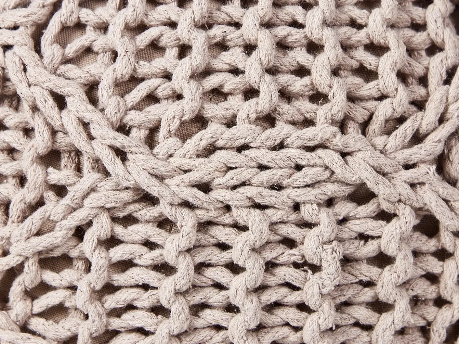 Puf Macramé TRIMAN Bomuld Brungrå