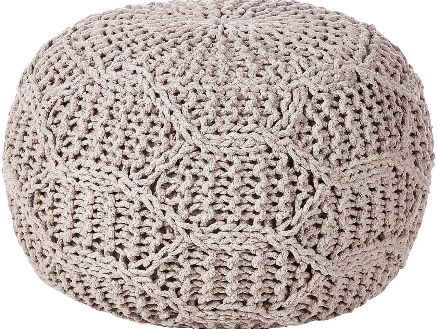Puf Macramé TRIMAN Bomuld Brungrå