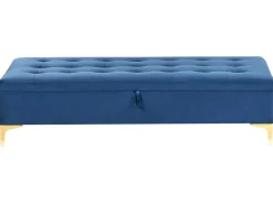 Puf med opbevaring ABERDEEN Velour Navy Blå