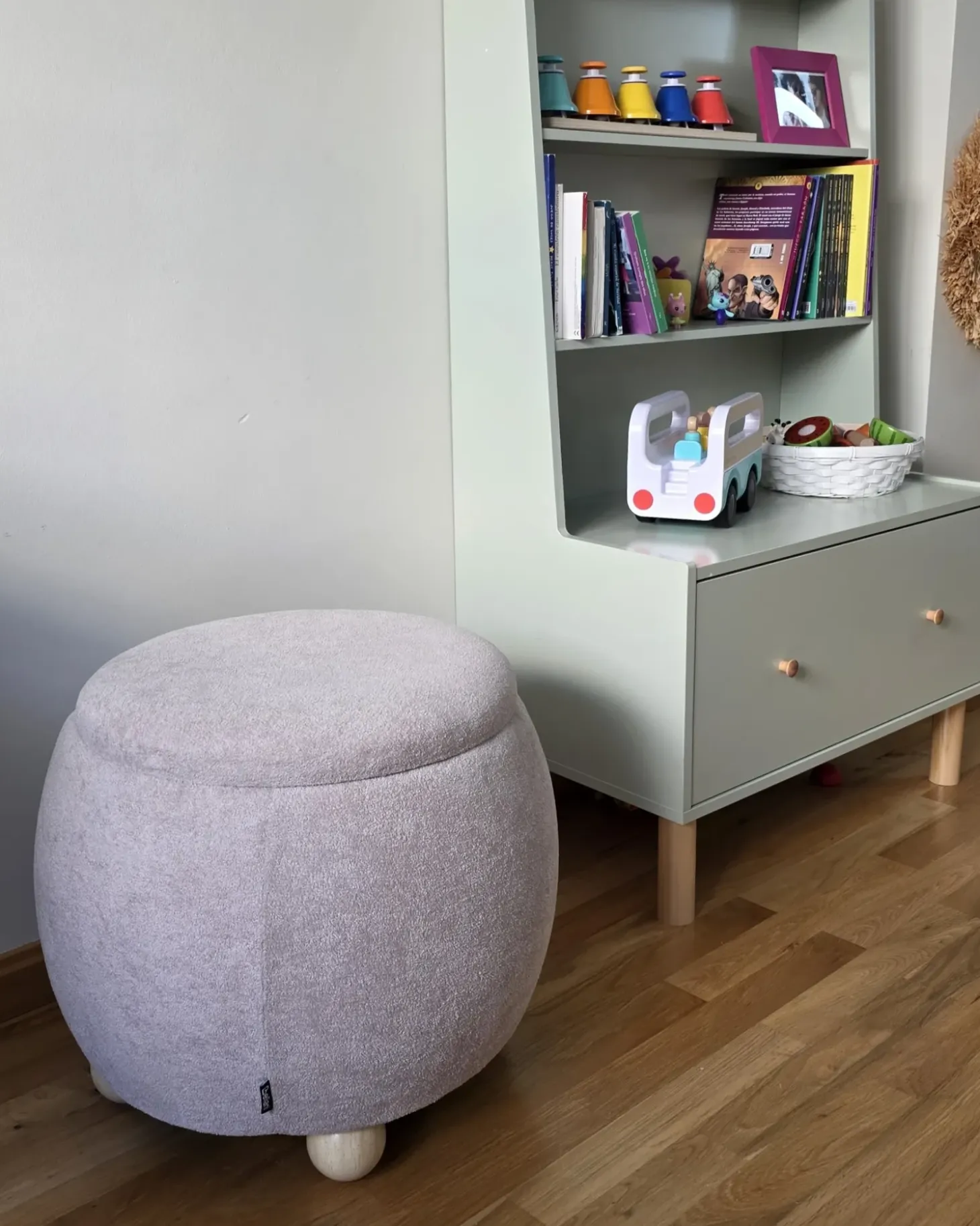 Puf med opbevaring ANNABELLA Boucle Lys Beige