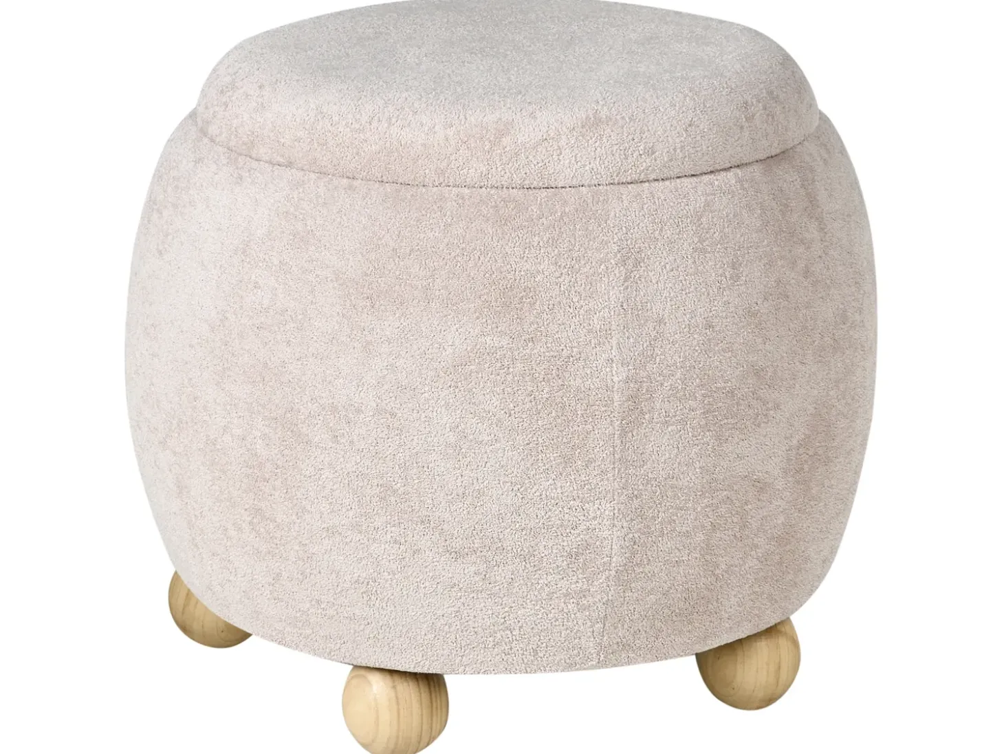 Puf med opbevaring ANNABELLA Boucle Lys Beige