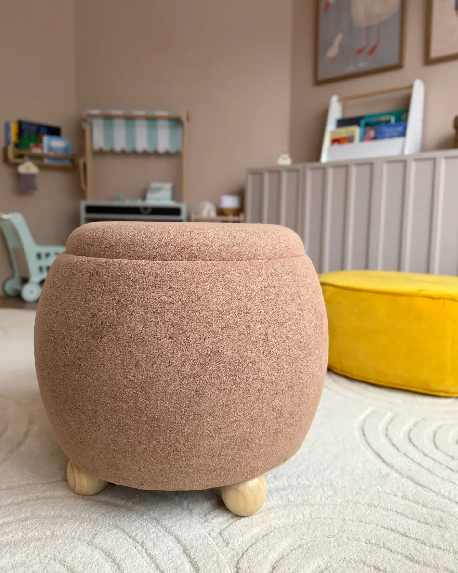 Puf med opbevaring ANNABELLA Boucle Lysebrun