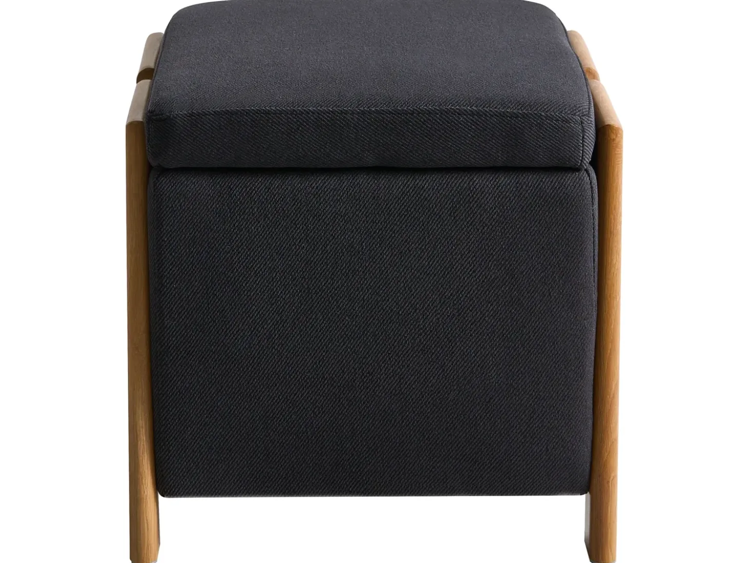 Puf med opbevaring EDLAND 45 cm 43 cm Sort