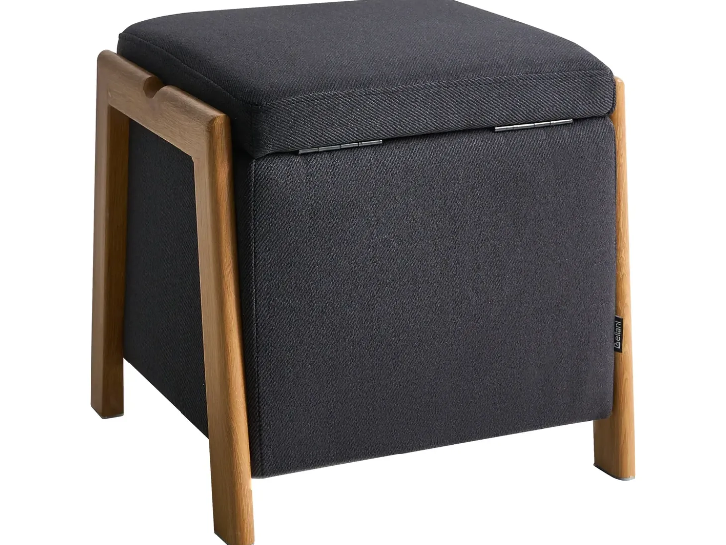 Puf med opbevaring EDLAND 45 cm 43 cm Sort