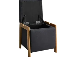 Puf med opbevaring EDLAND 45 cm 43 cm Sort