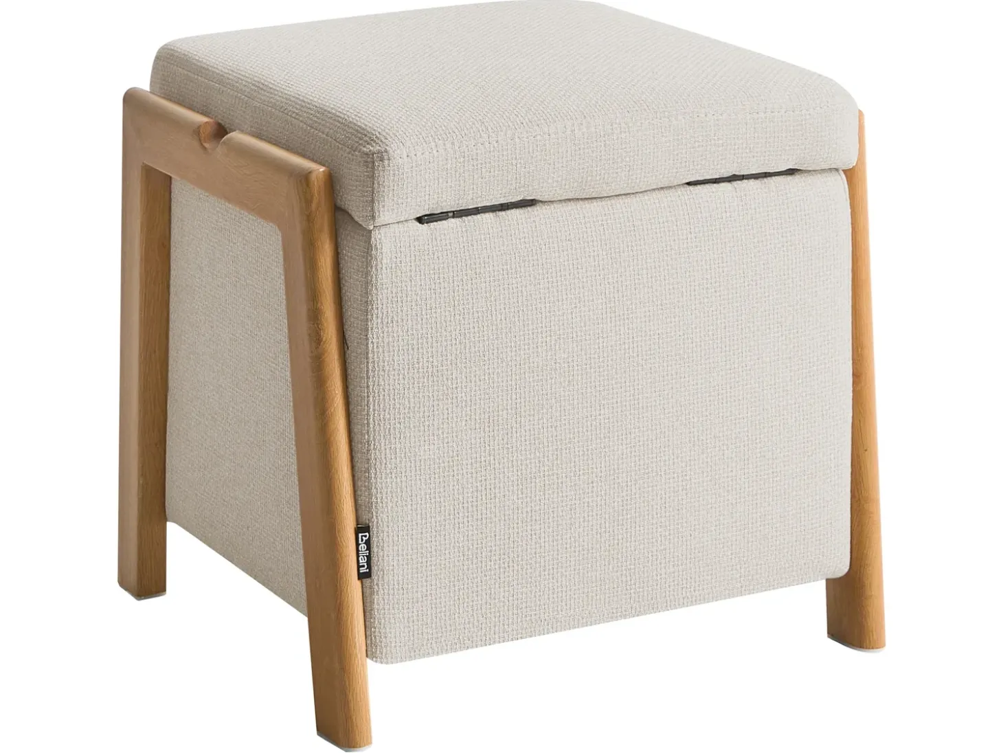 Puf med opbevaring EDLAND 45 cm 43 cm Lys Beige