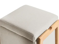 Puf med opbevaring EDLAND 45 cm 43 cm Lys Beige