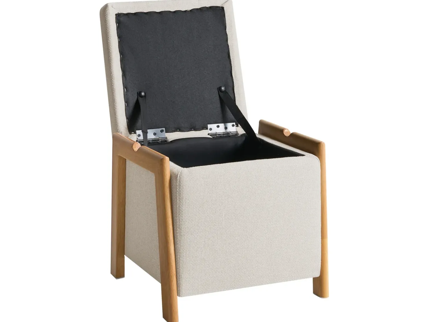 Puf med opbevaring EDLAND 45 cm 43 cm Lys Beige