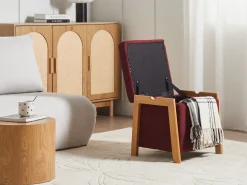 Puf med opbevaring EDLAND 45 cm 43 cm Bordeaux