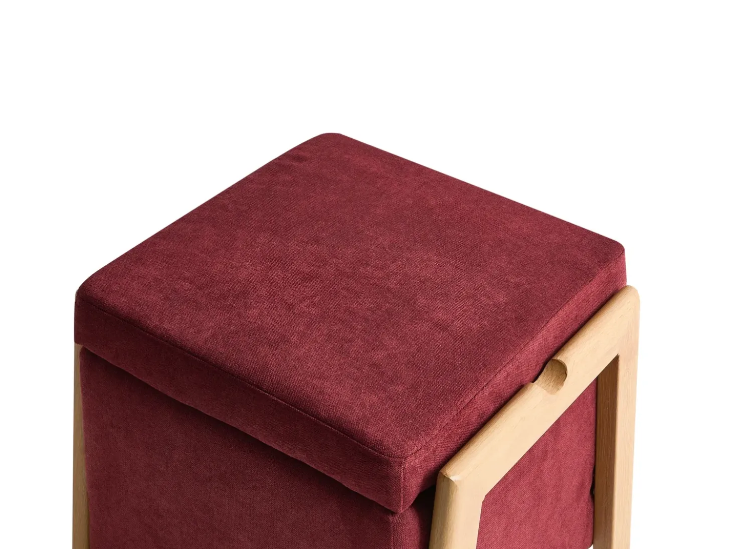 Puf med opbevaring EDLAND 45 cm 43 cm Bordeaux