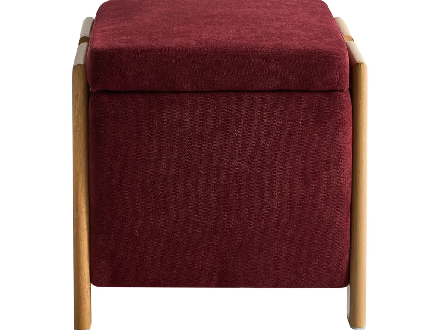 Puf med opbevaring EDLAND 45 cm 43 cm Bordeaux