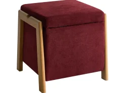 Puf med opbevaring EDLAND 45 cm 43 cm Bordeaux