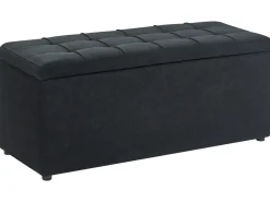 Puf med opbevaring OREM 100 cm 40 cm Sort