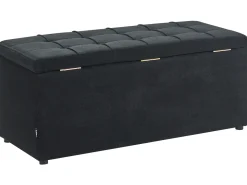 Puf med opbevaring OREM 100 cm 40 cm Sort
