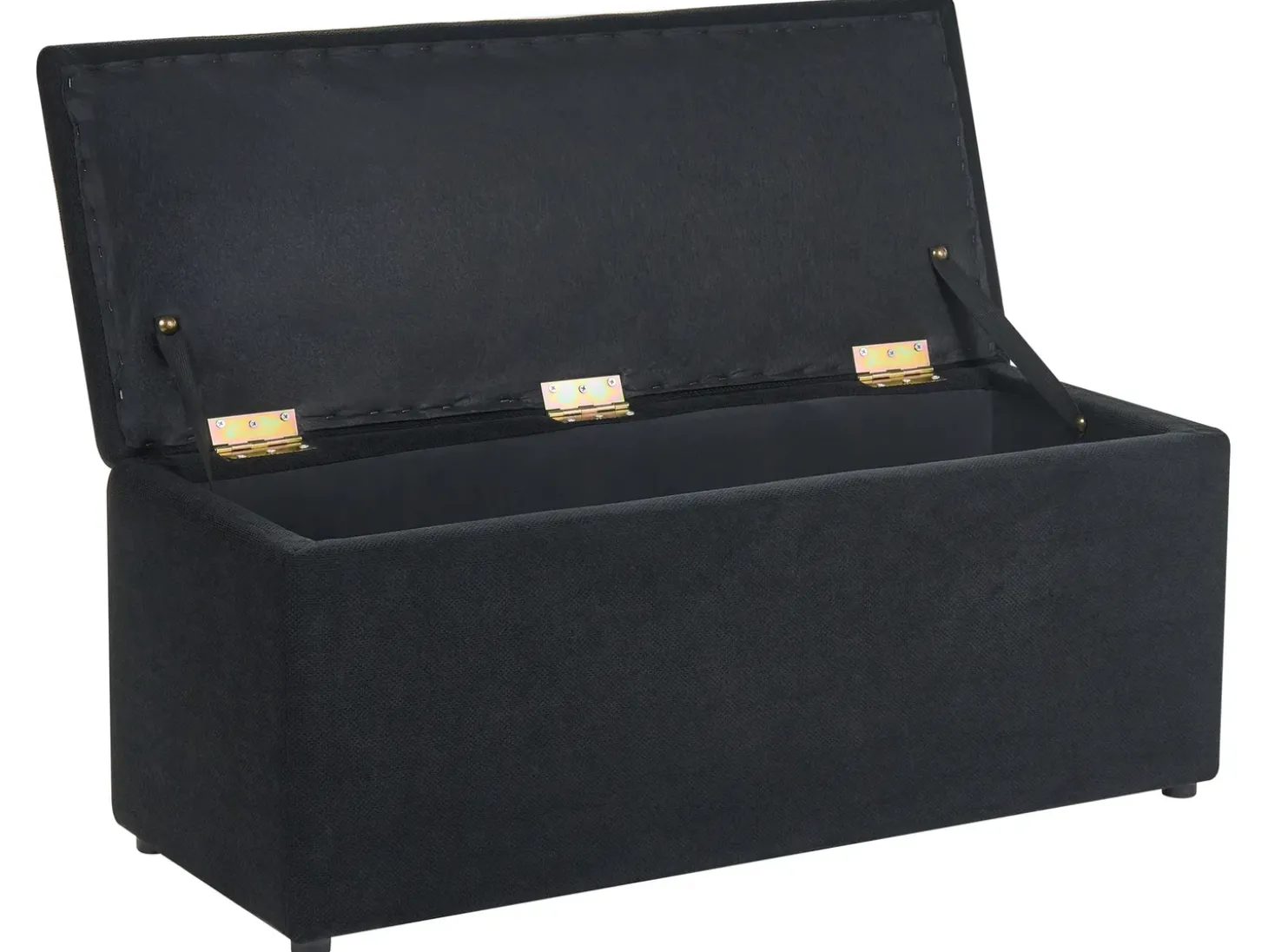 Puf med opbevaring OREM 100 cm 40 cm Sort